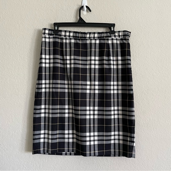 Joan Rivers womans Classic Black and White Plaid Skirt size 14 preppy career - Picture 4 of 7